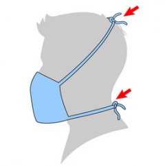Graphic image of no-sew mask