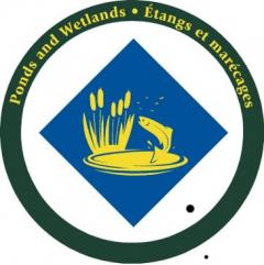 The Ponds and Wetlands sign includes a trout jumping to catch flying insects